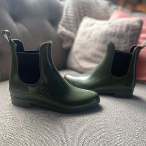 Olive green J. Crew rain boots